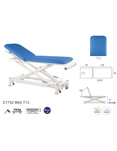 Camilla Ecopostural Hidráulica Tijera Blanca 2 Cuerpos C7752 M64