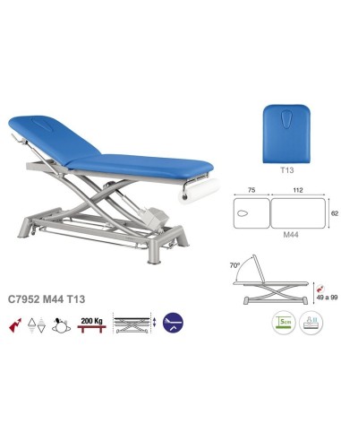 Camilla Ecopostural eléctrica tijera gris 2 Cuerpos C7952M44T13