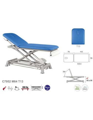 Camilla Ecopostural eléctrica tijera gris 2 Cuerpos C7952M64T13
