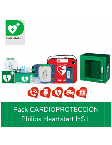 desfibrilador Philips Heartstart HS1, pack para la cardioproteccion