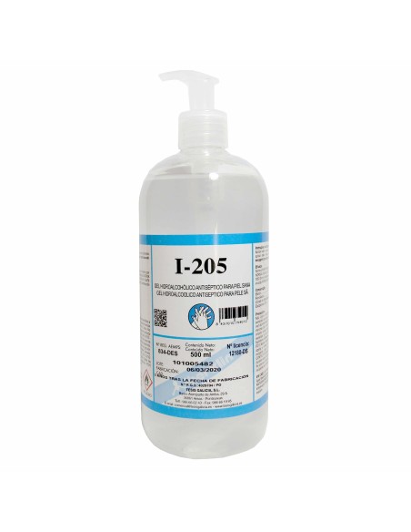 Gel hidroalcohólico-antiséptico 500ml.para desinfección de manos. con dosificador