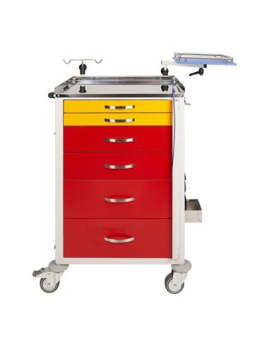 carro de emergencia acero esmaltado 6 cajones, comprar ahora en Medigalia