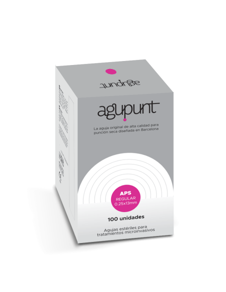 Aguja agupunt para punción seca 0.25x13 con guía caja de 100 unidades