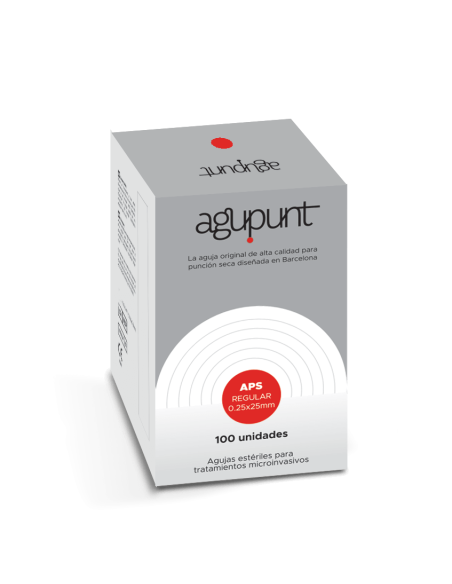 Aguja agupunt para punción seca 0.25x25 con guía caja de 100 unidades