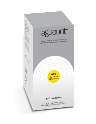 Aguja agupunt para punción seca 0.25x40 con guía caja de 100 unidades