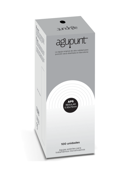 Aguja agupunt para punción seca 0.30x75 con guía caja de 100 unidades