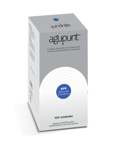 Aguja agupunt para punción seca 0.32x40 con guía caja de 100 unidades